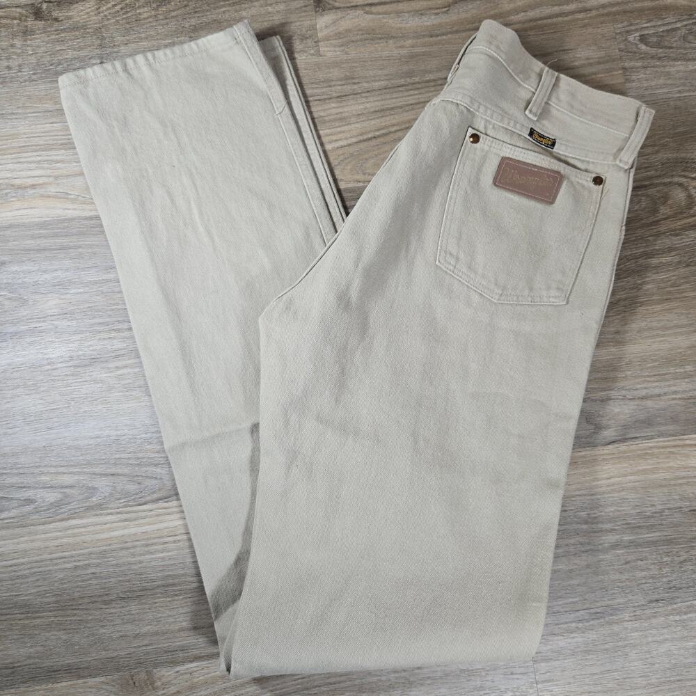 Vintage Wrangler 13MWZKL Jeans Mens 34x38 Tan Cowboy Cut USA Made Western Rodeo